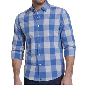 UNTUCKit Blue Buffalo Plaid Button-Up Shirt Monastrell Classic Preppy Academia